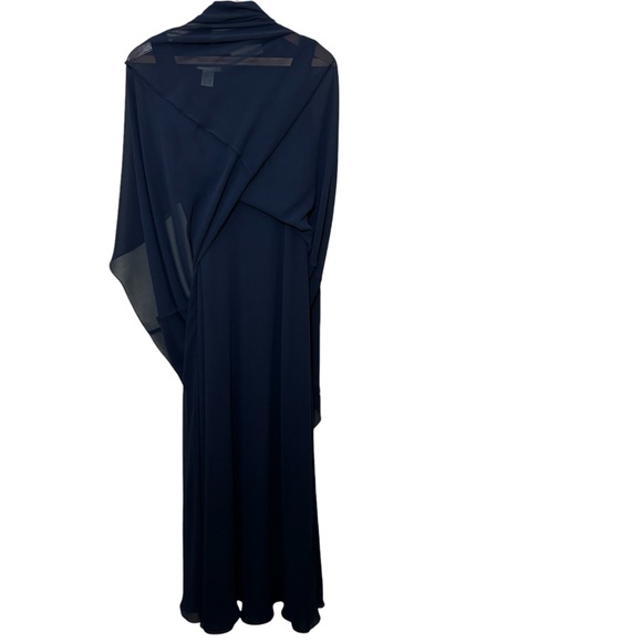 Vintage Ann Taylor Navy Blue Silk blend maxi dress with sheer overlay. Women’s 6 - Picture 5 of 8